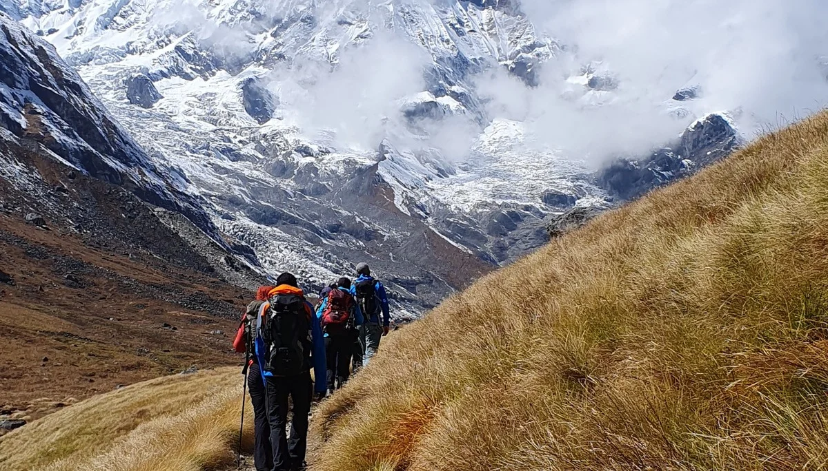 Letzter Aufstieg zum Base Camp auf 4130 Hm | © DAV-LU / Axel Petermann